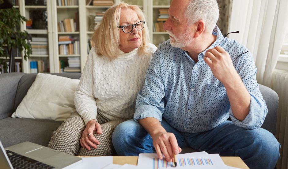 Retired Couple Reviewing Finances